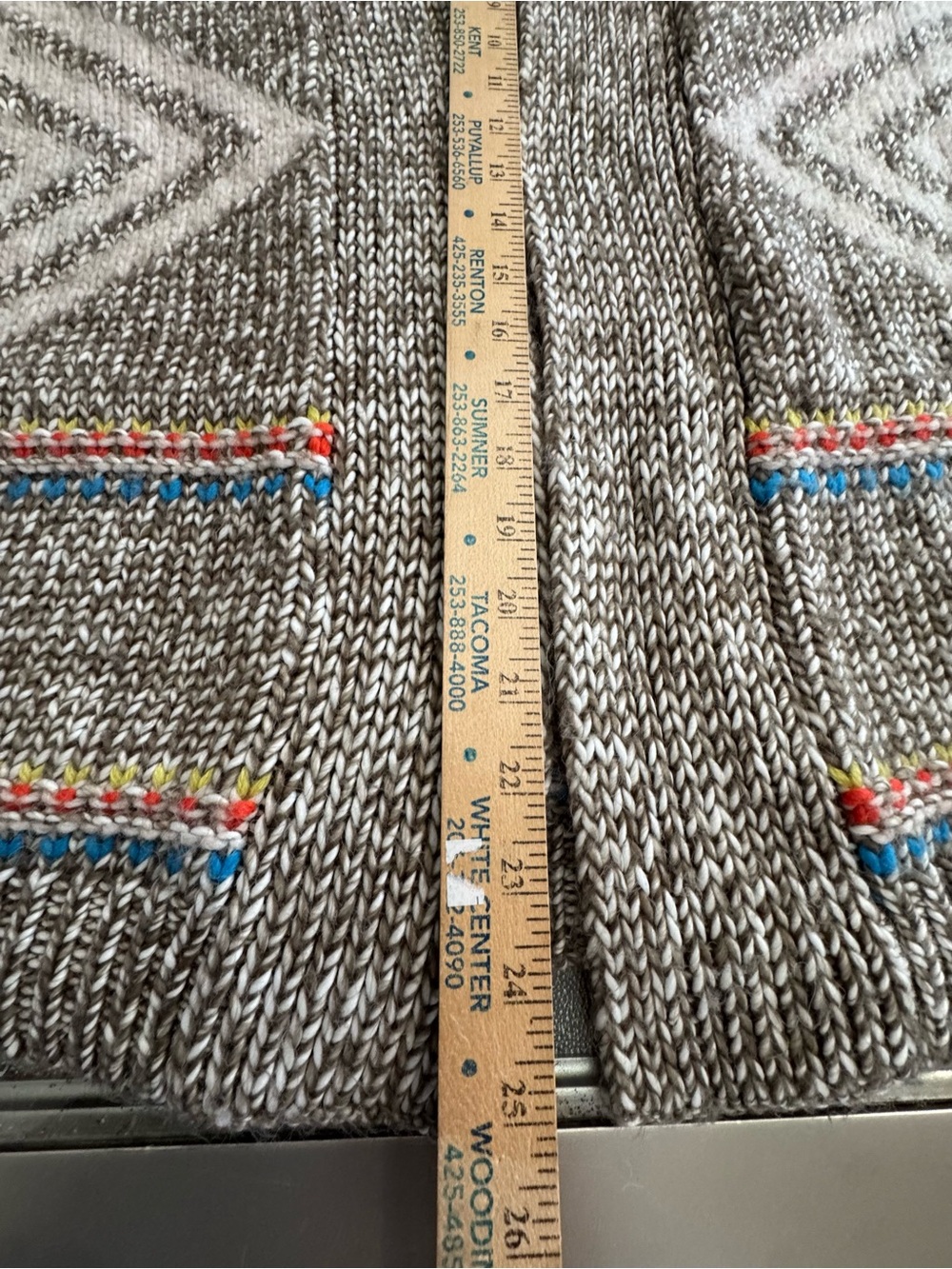 American Eagle Aztec Southwestern Chunky Knit Open Front Cardigan Sweater - Picture 6 of 9